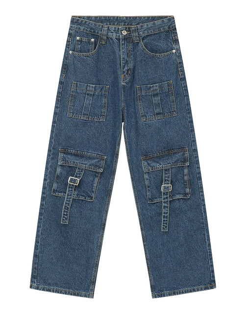 Load image into Gallery viewer, Mid Rise Men's Jeans with Cargo Pockets
