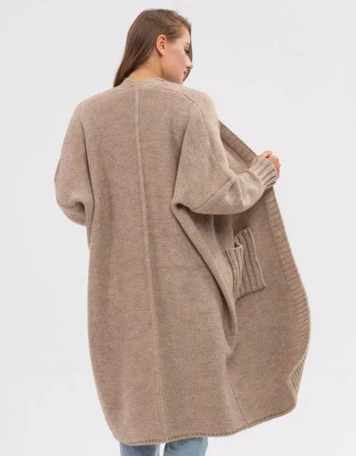 Load image into Gallery viewer, Pocketed Open Front Long Sleeve Longline Cardigan
