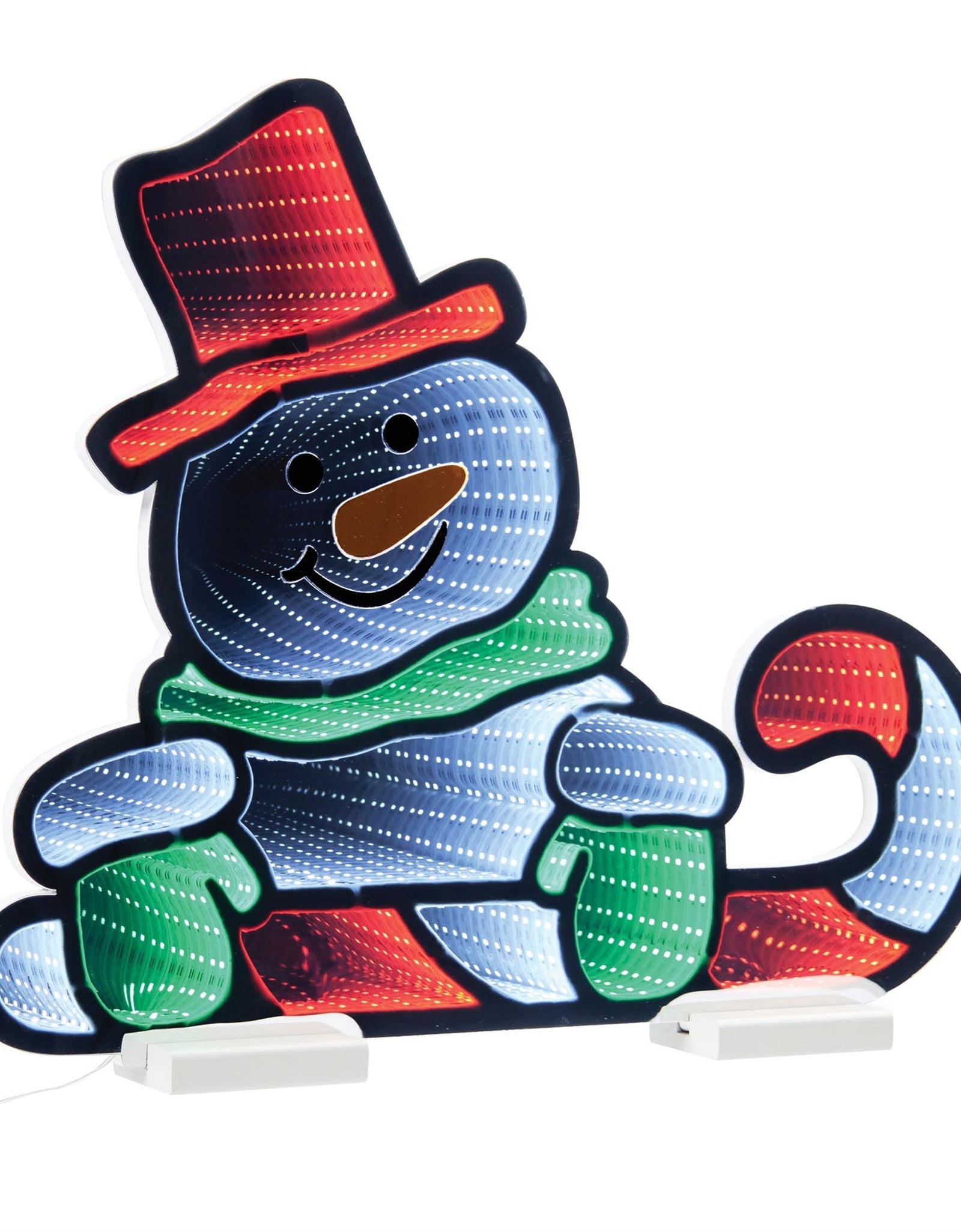 Snowman Candy Cane Ekkolight 21.5"L