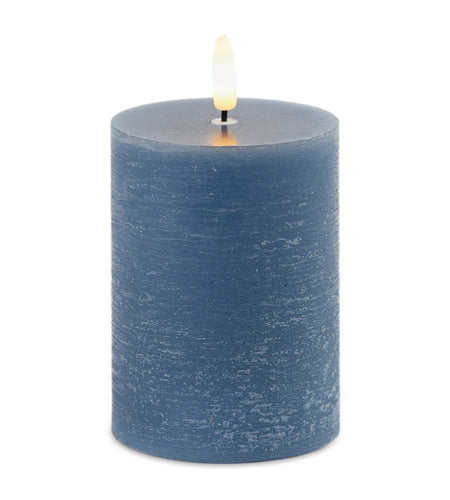 FIA Wick Blue Pillar Candle (Set of 2)