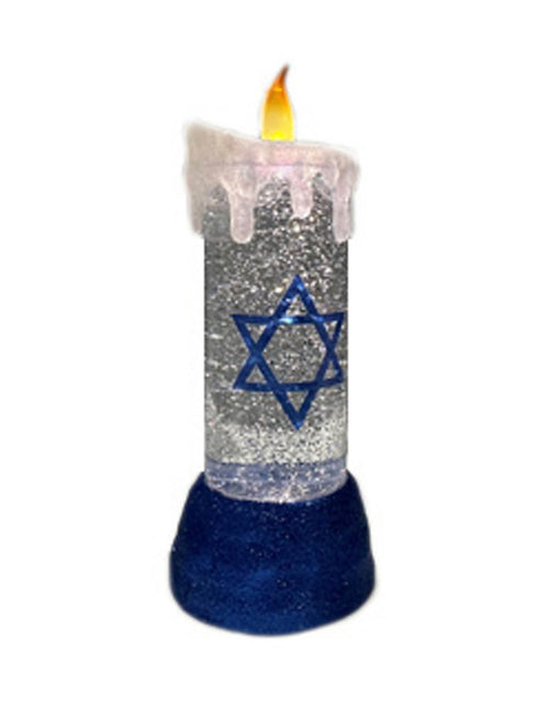 Load image into Gallery viewer, Hanukkah Candle Snow Globe 9.5"H
