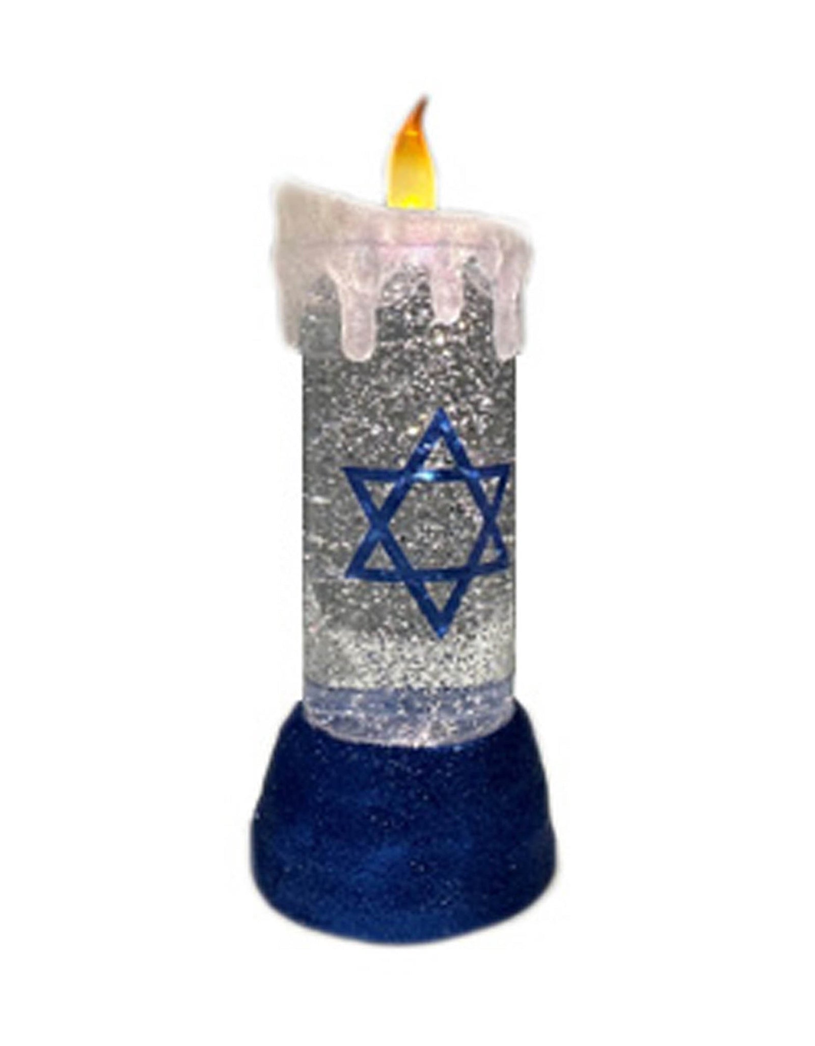Hanukkah Candle Snow Globe 9.5"H