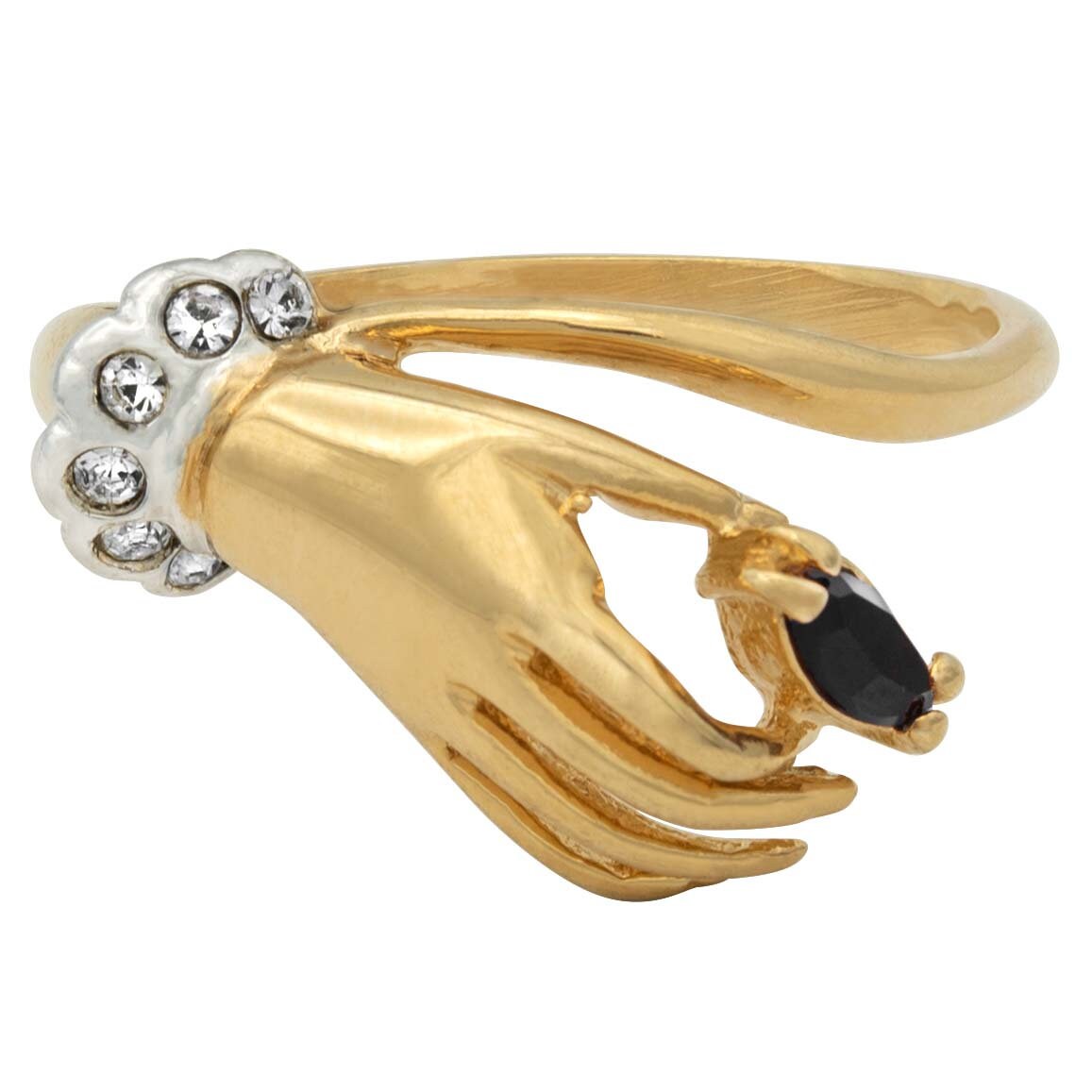 Vintage Austrian Crystals 18k Yellow Gold Matte or Polished Finish Made in USA by PVD Vintage Jewelry