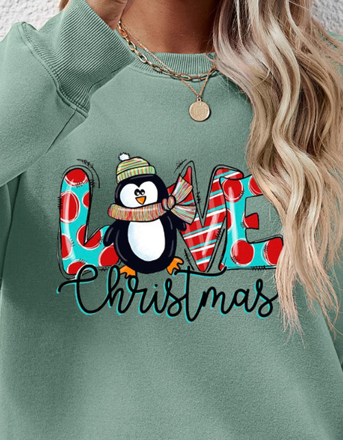 Load image into Gallery viewer, LIVE CHRISTMAS Drop Shoulder Round Neck Sweatshirt
