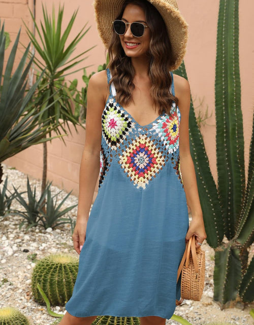Load image into Gallery viewer, Openwork Sleeveless Embroidery Dress
