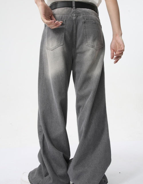 Load image into Gallery viewer, Distressed Wide Leg Jeans with Pockets
