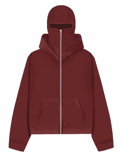 Load image into Gallery viewer, Men's Zip Up Long Sleeve Hoodie with Mask
