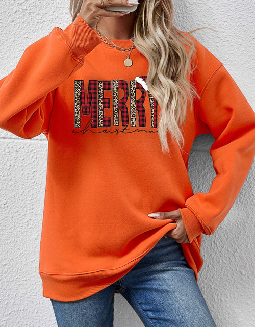 Load image into Gallery viewer, MERRY CHRISTMAS Round Neck Long Sleeve Sweatshirt
