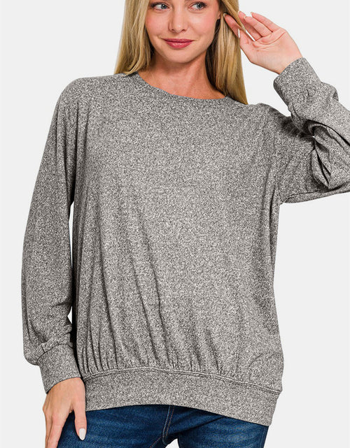 Load image into Gallery viewer, Zenana Full Size Melange Round Neck Top
