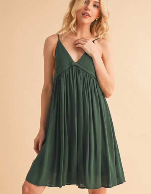 Load image into Gallery viewer, Aemi + Co Ruched Plunge Mini Cami Dress
