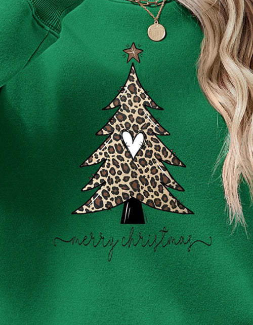 Load image into Gallery viewer, Christmas Tree Graphic Long Sleeve Sweatshirt
