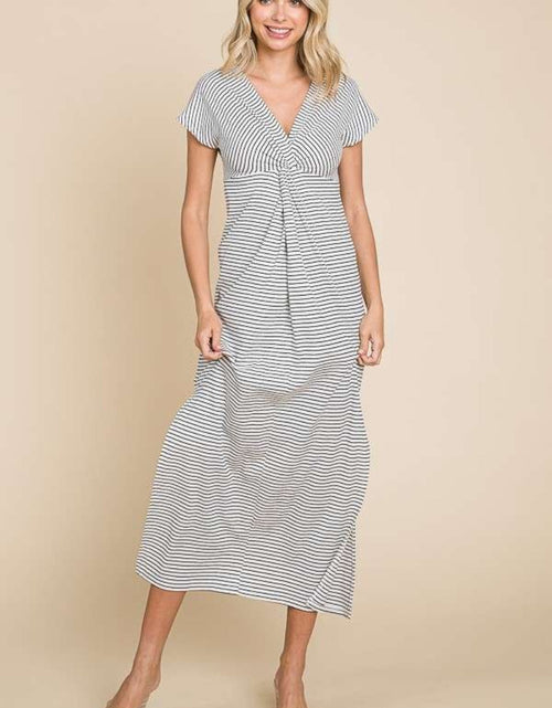 Load image into Gallery viewer, Culture Code Full Size Striped Twisted Detail Dress
