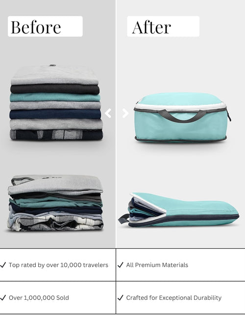 Load image into Gallery viewer, Compression Packing Cubes Set for Travel - Lightweight, Durable Clothes Organizer for Carry-On Luggage and Suitcases by

