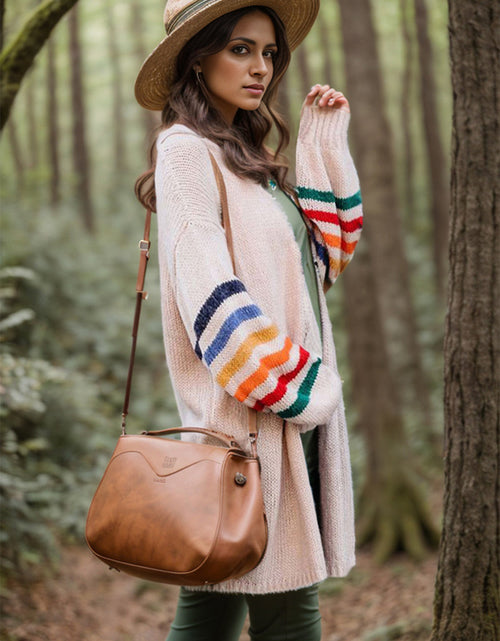Load image into Gallery viewer, Striped Open Front Long Sleeve Cardigan
