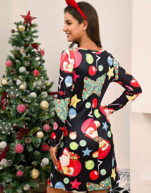 Load image into Gallery viewer, Full Size Christmas Long Sleeve Dress
