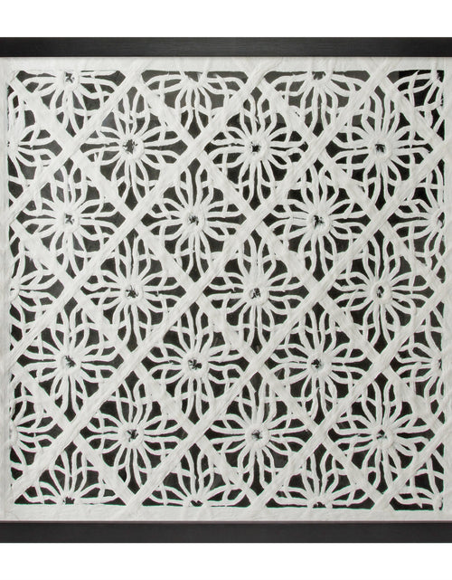 Load image into Gallery viewer, Framed Floral Wall Decor Under Glass 19.5"SQ
