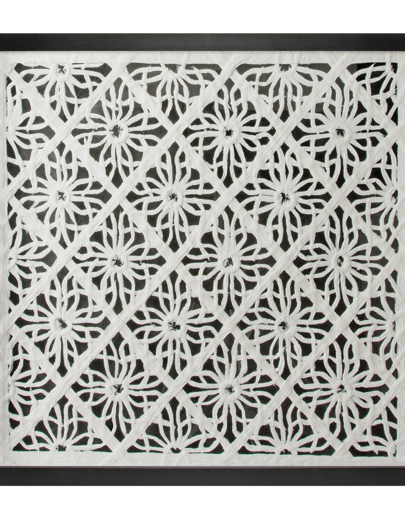 Framed Floral Wall Decor Under Glass 19.5"SQ