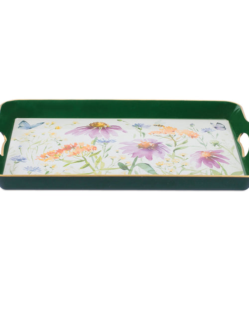 Load image into Gallery viewer, Wildflower Insect Print Tray with Handles 17"L
