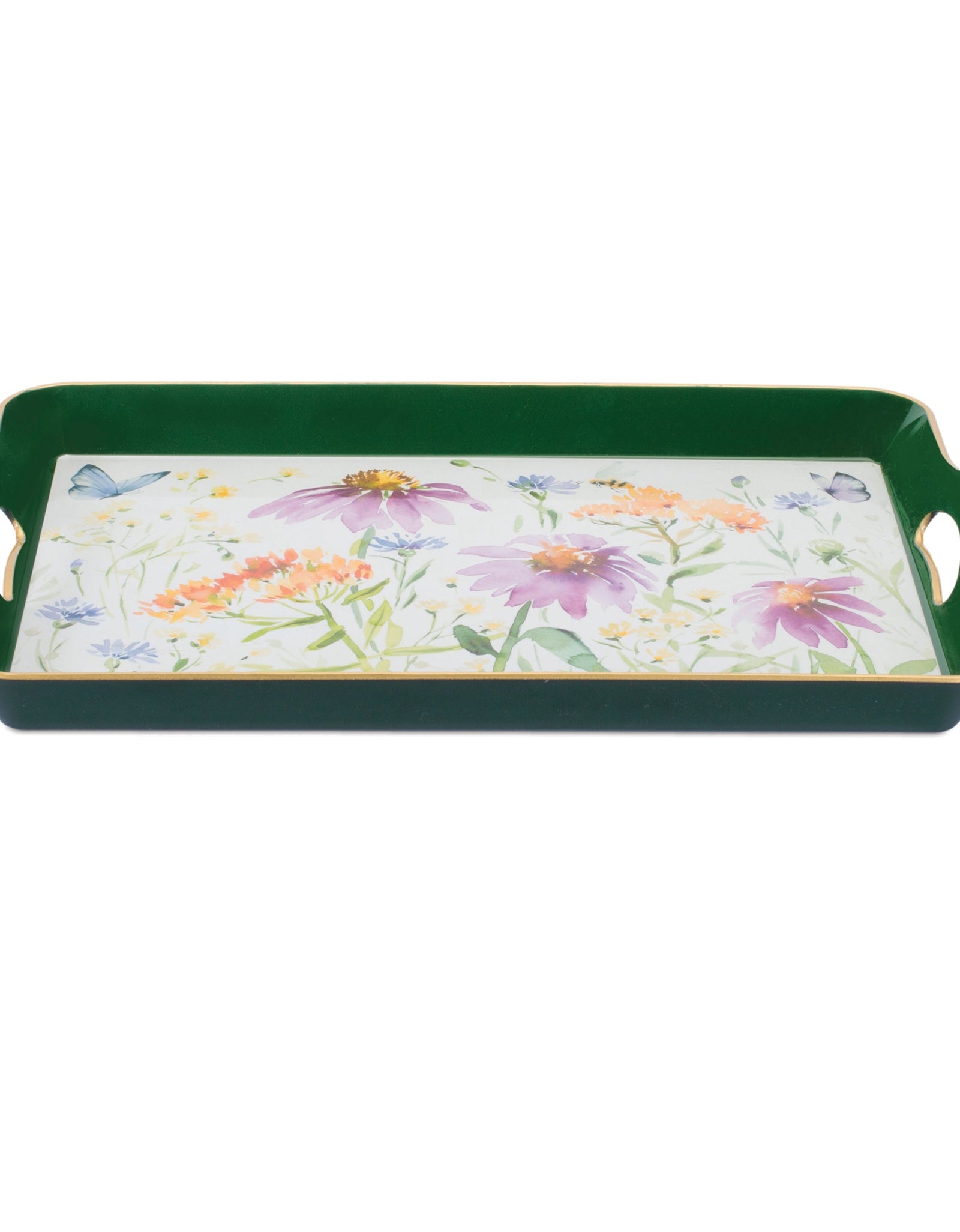 Wildflower Insect Print Tray with Handles 17"L