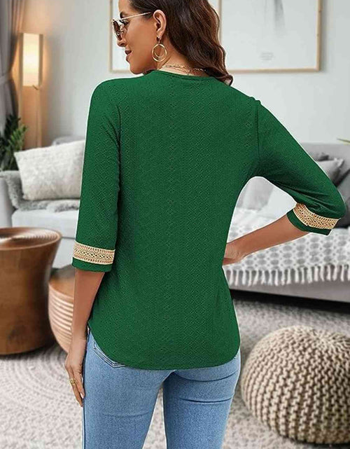 Load image into Gallery viewer, V-Neck Eyelet Blouse
