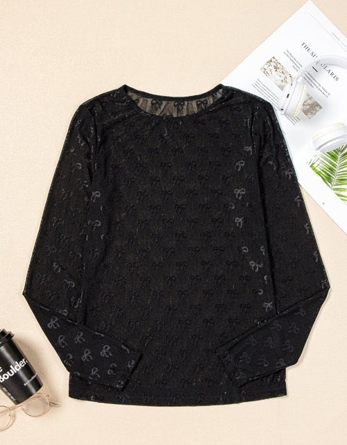 Load image into Gallery viewer, Bow Round Neck Long Sleeve Top
