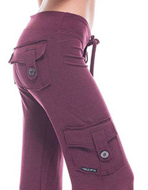 Load image into Gallery viewer, Mid Waist Pants with Pockets
