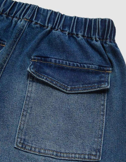 Load image into Gallery viewer, Drawstring Waist Wide Leg Shirred Jeans
