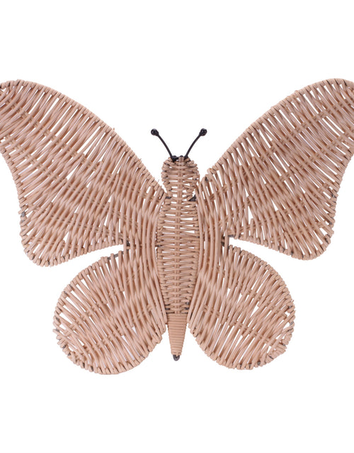 Load image into Gallery viewer, Woven Rattan Butterfly Wall Accent 18"L
