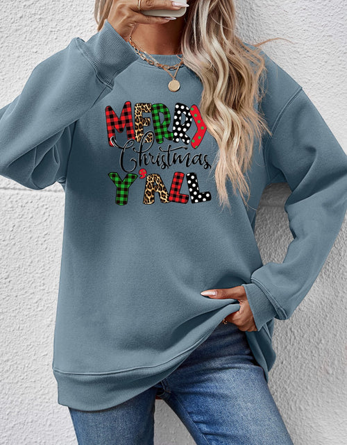 Load image into Gallery viewer, Letter Graphic Round Neck Long Sleeve Sweatshirt
