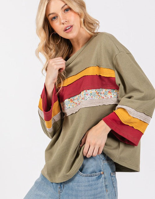 Load image into Gallery viewer, SAGE + FIG French Terry Color Block T-Shirt
