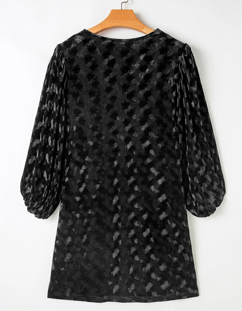 Load image into Gallery viewer, V-Neck Three-Quarter Sleeve Velvet Mini Dress
