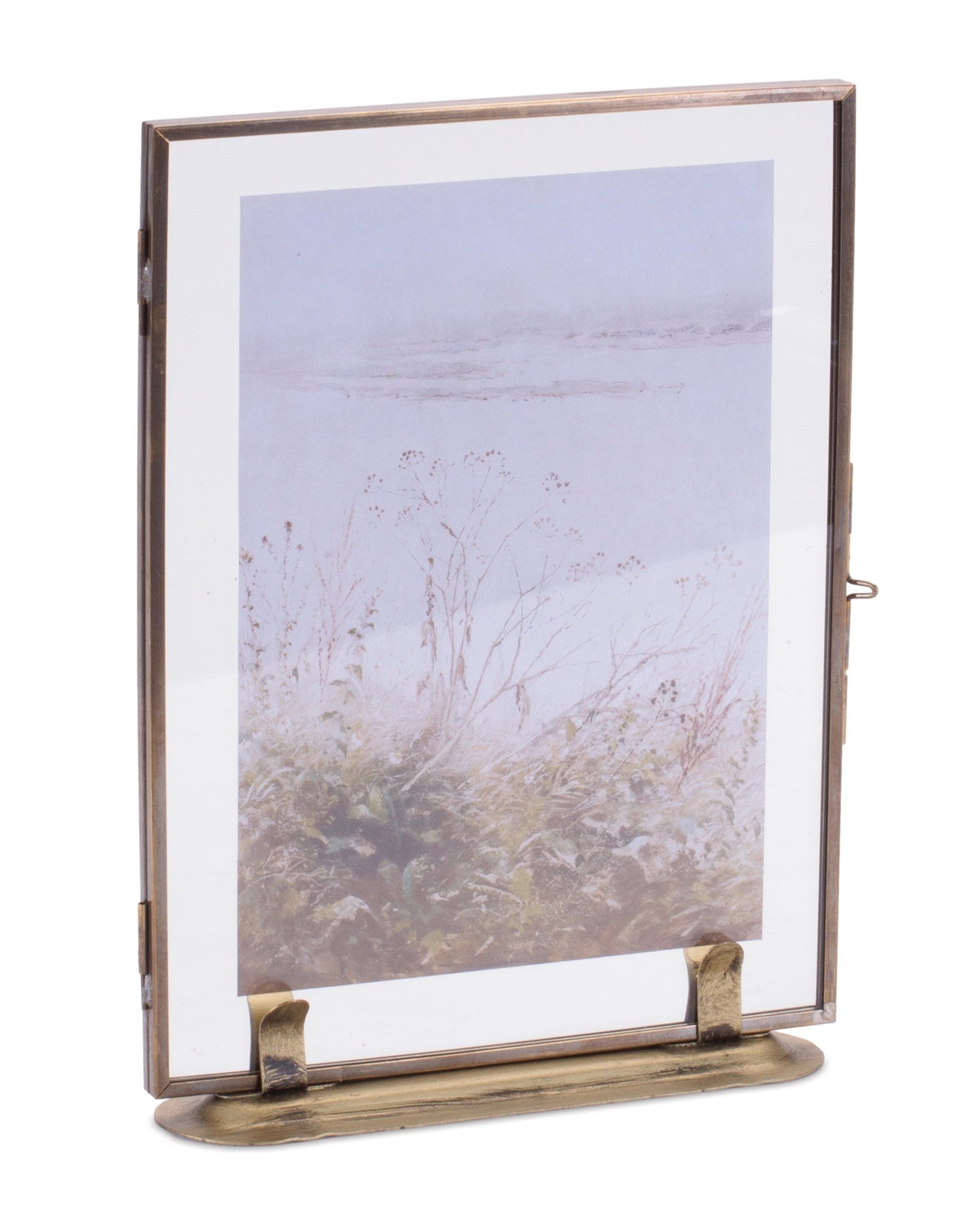 Copper Framed Floral Artwork 7.5"L