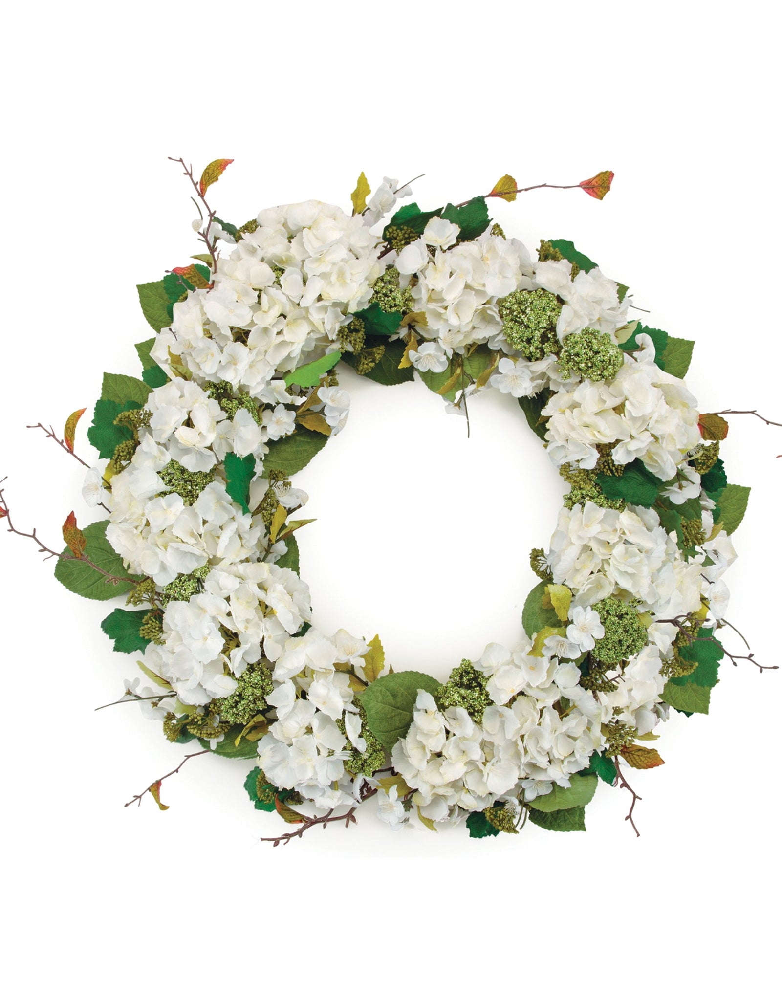 Hydrangea and Seedum Floral Wreath 32"D