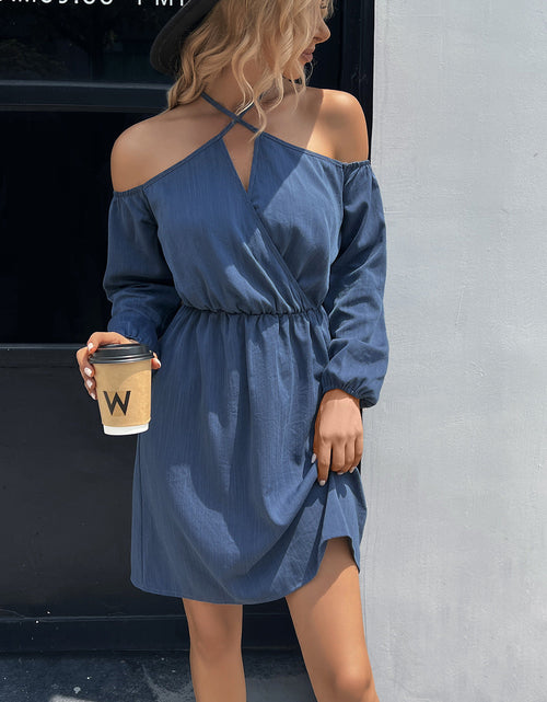 Load image into Gallery viewer, Ivy Lane Cold-Shoulder Crisscross Mini Dress
