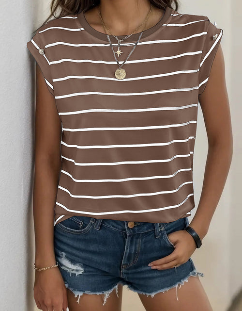 Load image into Gallery viewer, Perfee Decorative Button Round Neck T-Shirt
