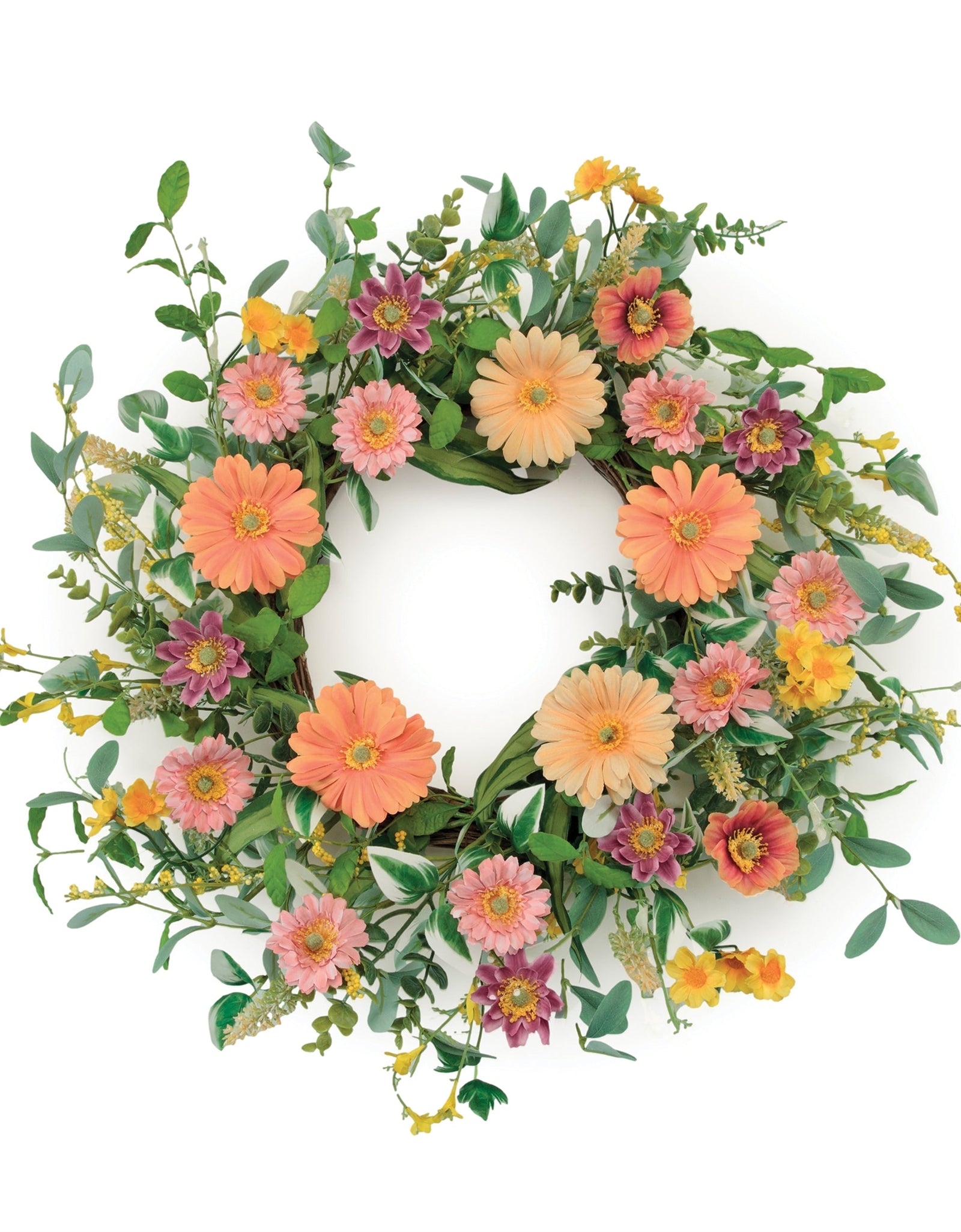 Mixed Gerbera Daisy Wreath 24"D