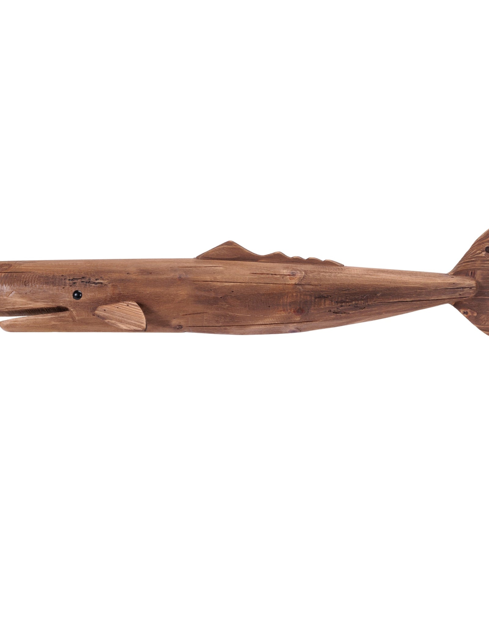 Pine Wood Whale Wall Accent 34"L