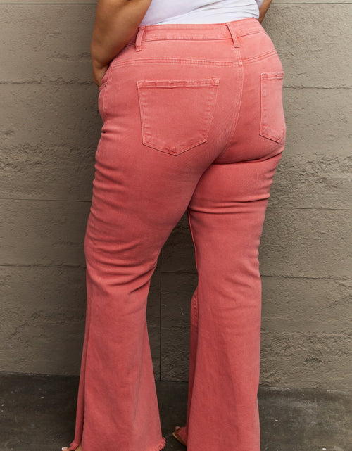 Load image into Gallery viewer, RISEN Bailey Full Size High Waist Side Slit Flare Jeans
