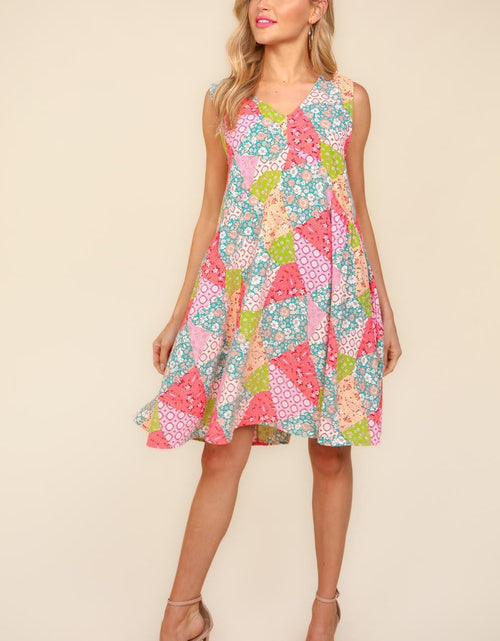 Load image into Gallery viewer, Haptics Full Size Babydoll Floral Patchwork Dress with Side Pockets
