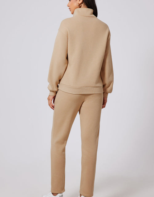 Load image into Gallery viewer, Half Snap Turtleneck Top and Pants Active Set
