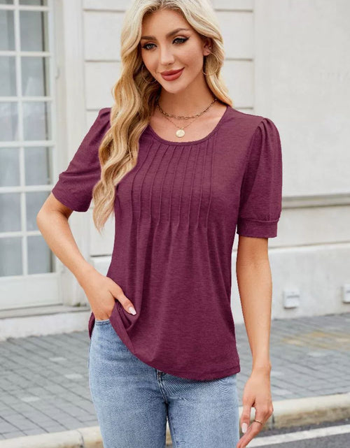 Load image into Gallery viewer, Round Neck Short Sleeve T-Shirt
