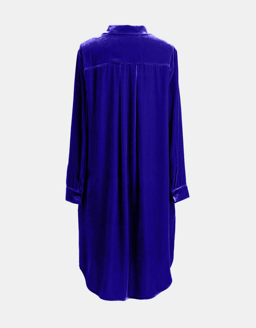 Load image into Gallery viewer, High-Low Button Up Long Sleeve Knee Length Dress
