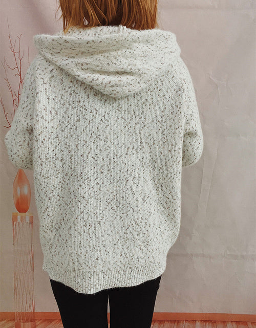 Load image into Gallery viewer, Zip Up Drawstring Long Sleeve Hooded Sweater
