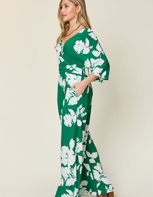 Load image into Gallery viewer, Double Take Full Size Printed Tie Back Wide Leg Jumpsuit
