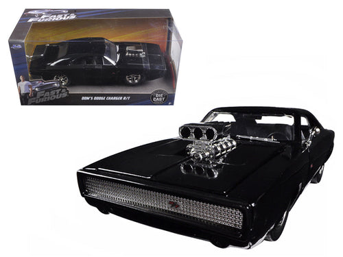 Load image into Gallery viewer, Dom's 1970 Dodge Charger R/T Black "Fast &amp; Furious 7" (2015) Movie 1/24 Diecast Model Car by Jada
