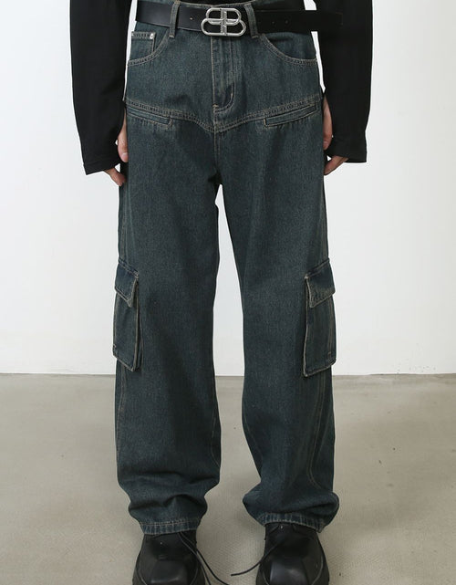 Load image into Gallery viewer, Men's Baggy Jeans with Cargo Pockets
