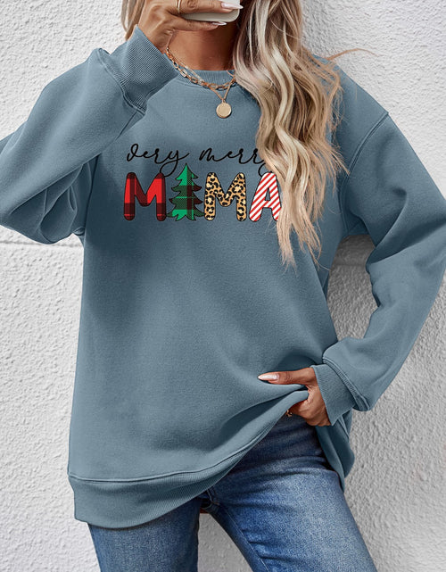 Load image into Gallery viewer, Letter Graphic Round Neck Long Sleeve Sweatshirt
