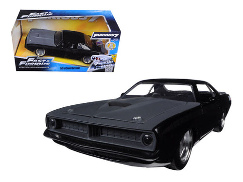 Load image into Gallery viewer, Letty's Plymouth Barracuda Matt Black "Fast &amp; Furious 7" Movie 1/24 Diecast Model Car by Jada
