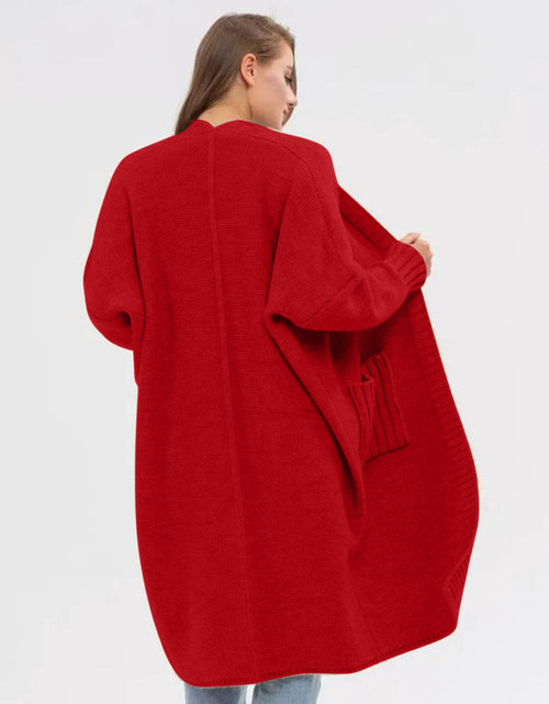 Load image into Gallery viewer, Pocketed Open Front Long Sleeve Longline Cardigan
