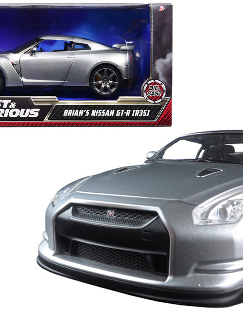 Load image into Gallery viewer, Brian's Nissan GT-R (R35) Silver "Fast &amp; Furious" Movie 1/24 Diecast Model Car by Jada
